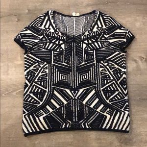 Anthropologie Blue and White Top